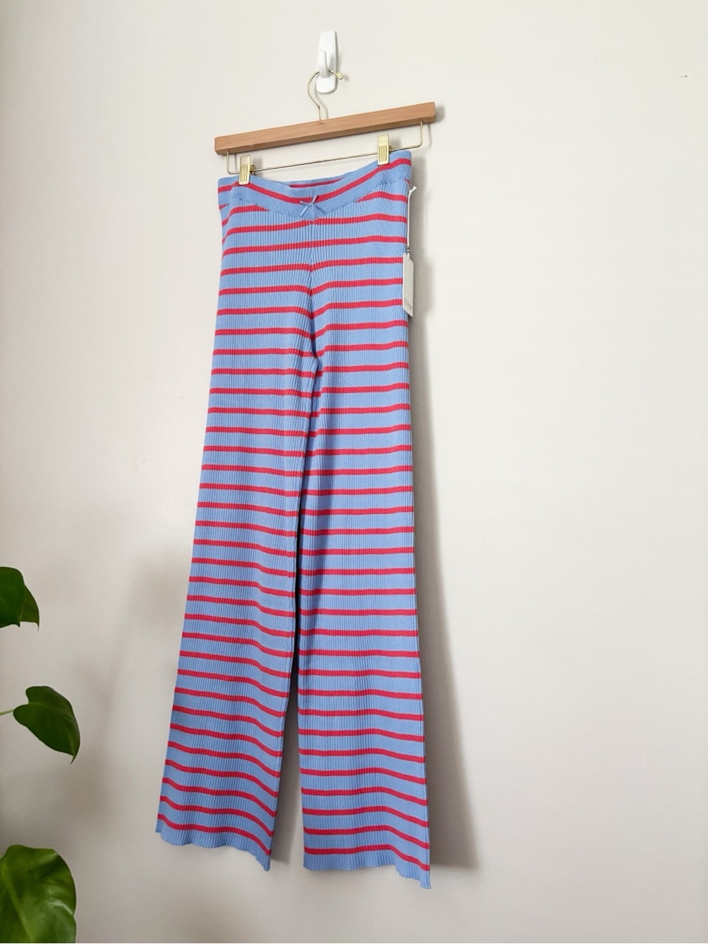 Pj Salvage Periwinkle Striped Flared Pajama Pants - Picture 3 of 6